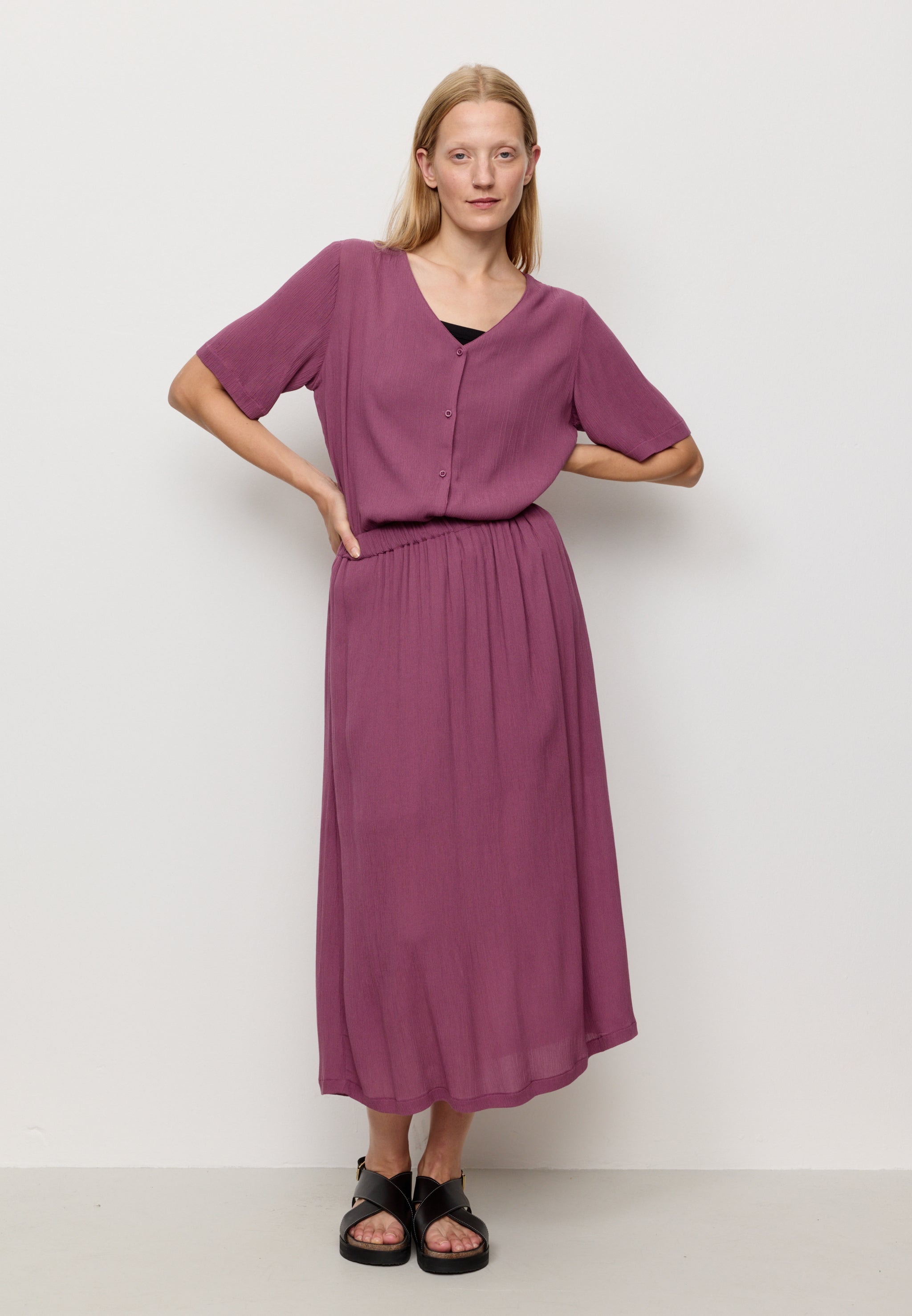 Recolution Peach Gonna Midi Dark Tulip Viscosa EcoVero