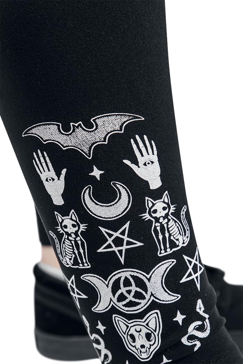 Gothicana by EMP Leggings Neri Cintura Elastica Taglia L