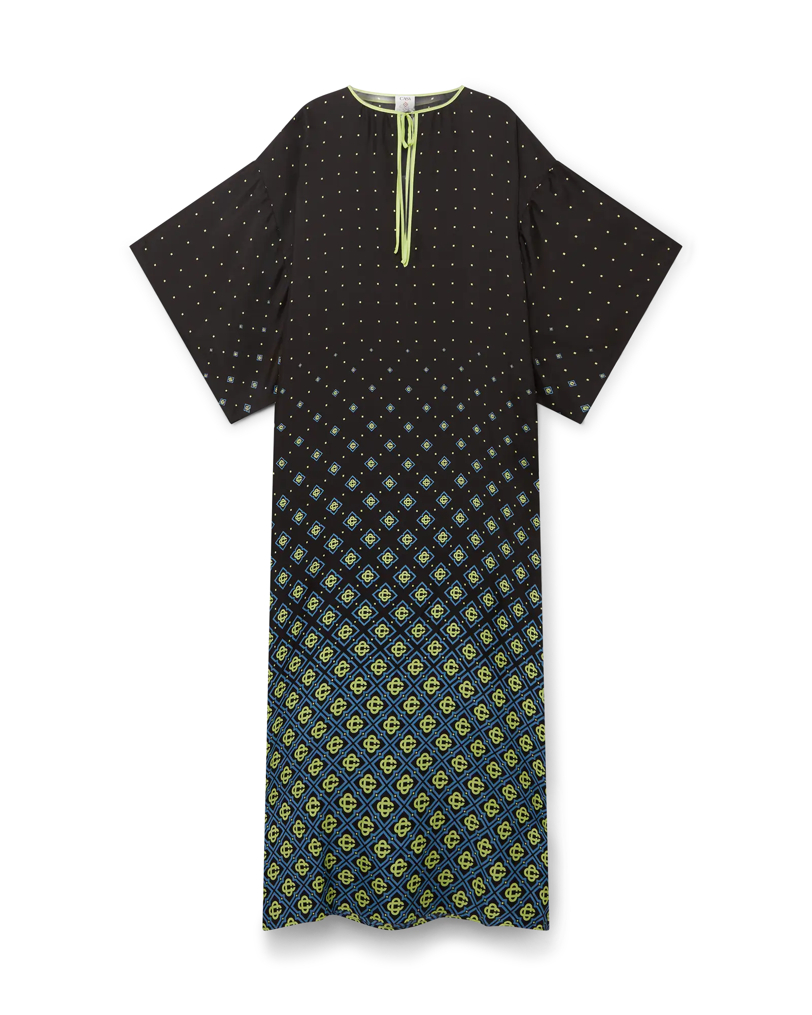 Casablanca Degrade Monogram kaftano seta nero lime