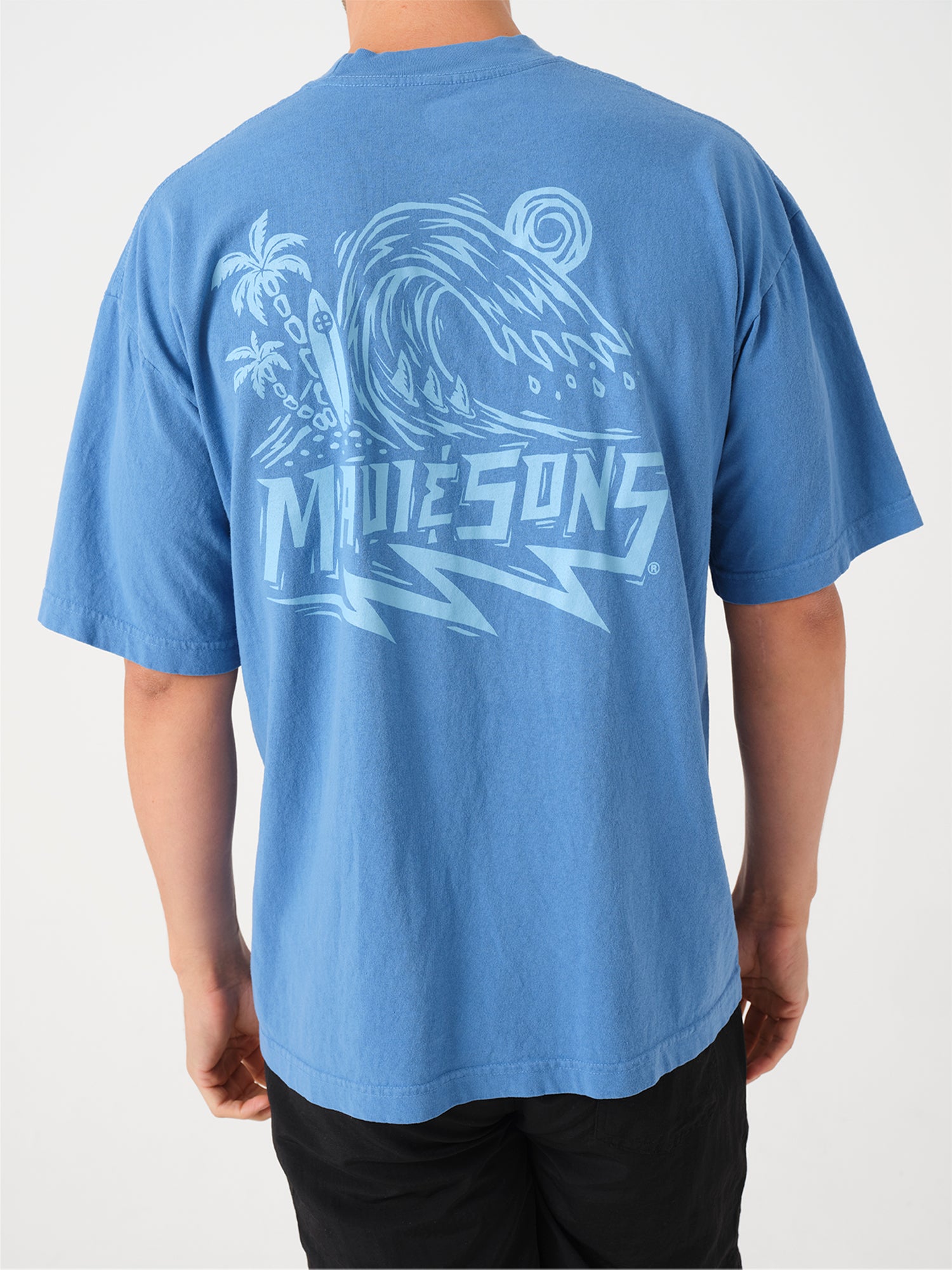 Maui and Sons Shocker t-shirt blu luna cotone pesante
