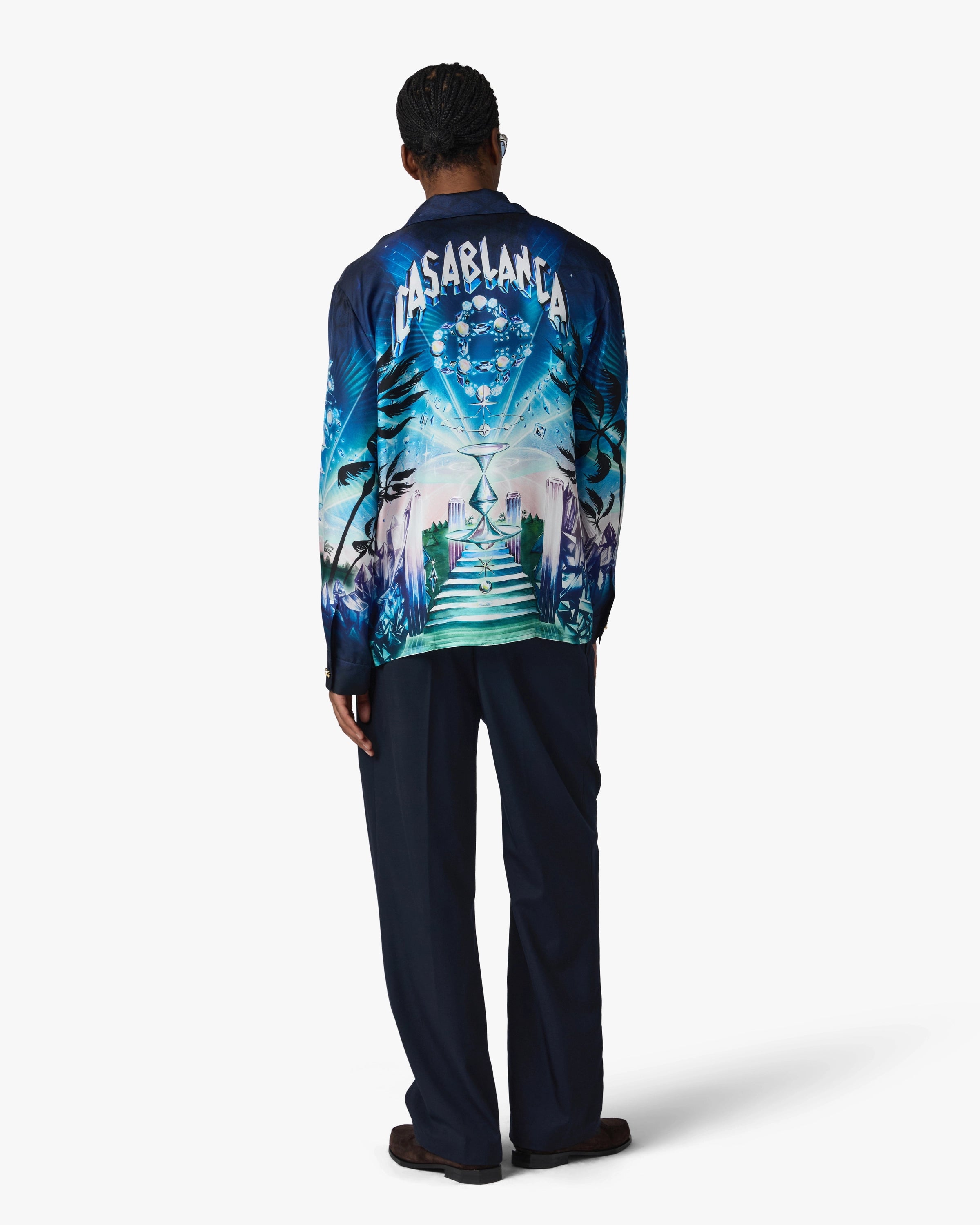 Casablanca Crystal Alchemy camicia seta multicolore manica lunga