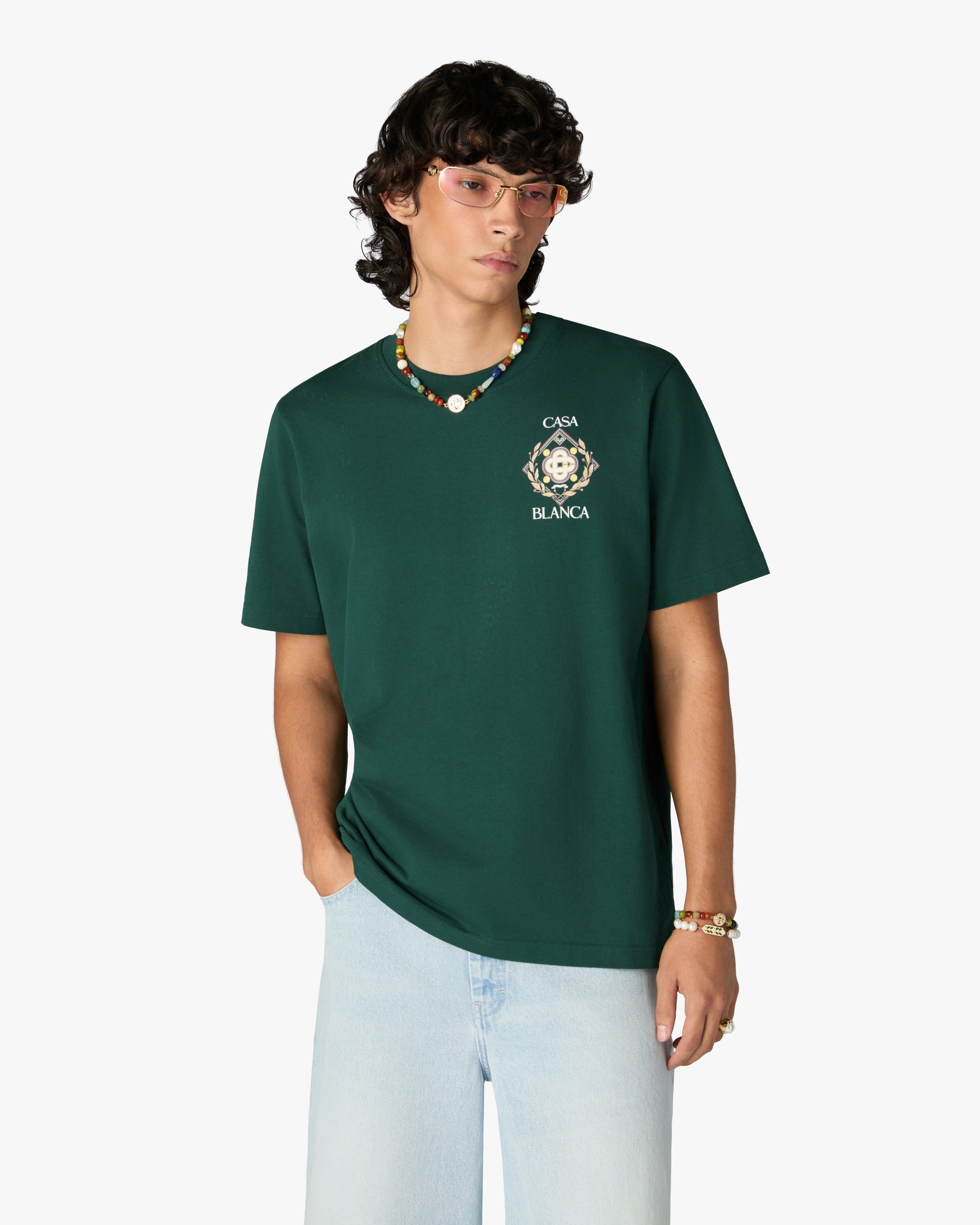 Casablanca Championship t-shirt cotone verde