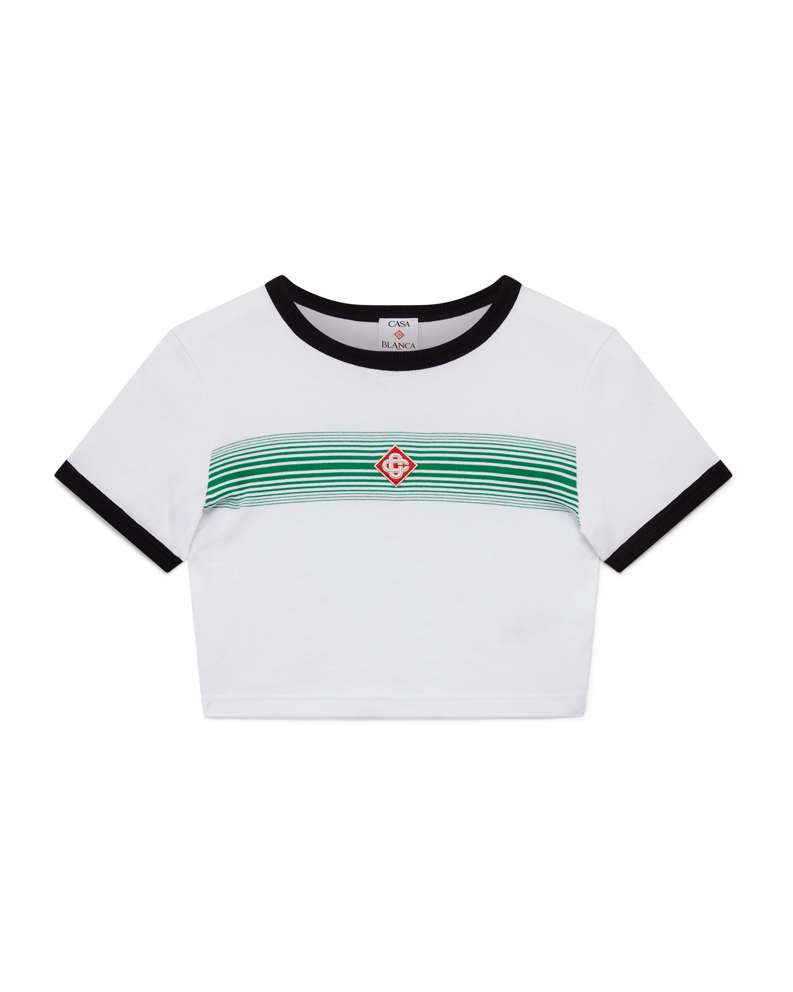 Casablanca Gradient Stripe Ringer t-shirt bianca cotone