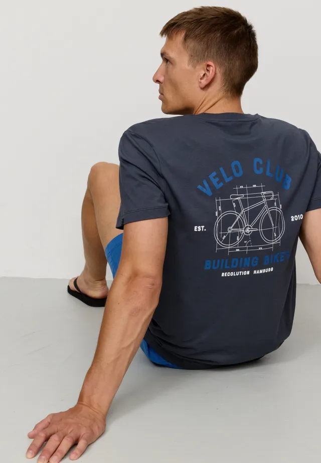 Recolution Agave Velo Club t-shirt grigio scuro cotone bio