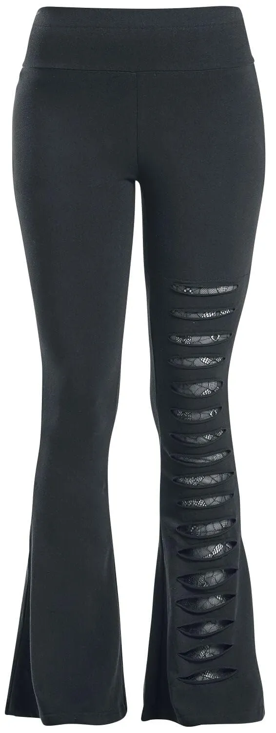 Gothicana by EMP Leggings Neri Tagli Pantaloni Taglia S Gotici