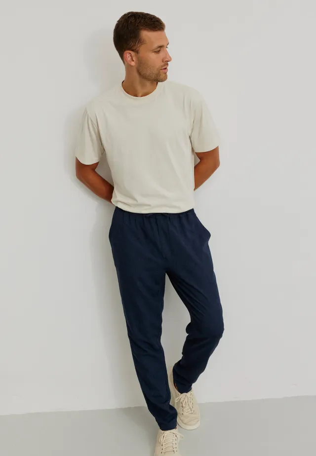 Recolution Tangelo pantaloni navy lino traspirante