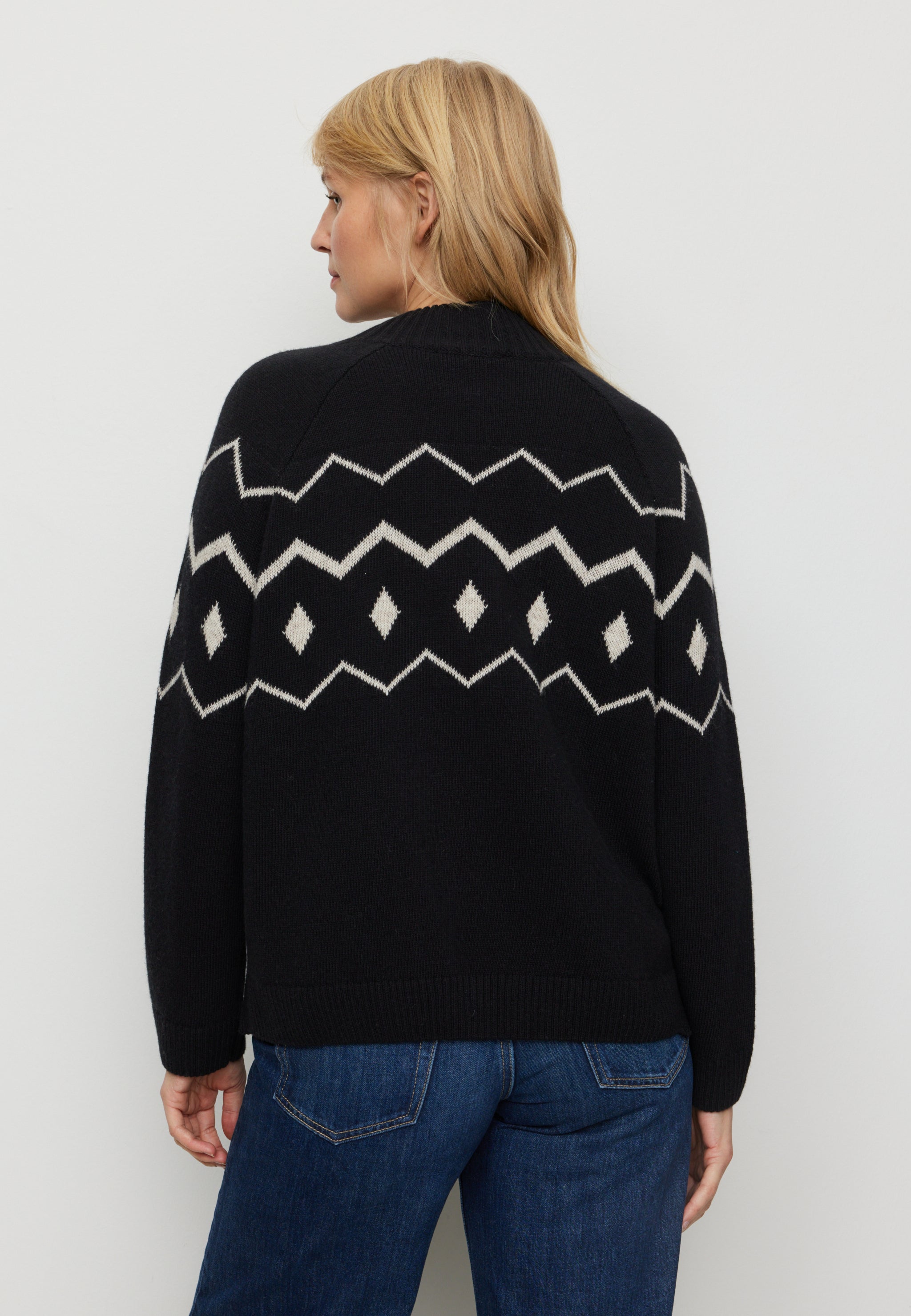 Recolution Snowdrop maglione nero lana bio