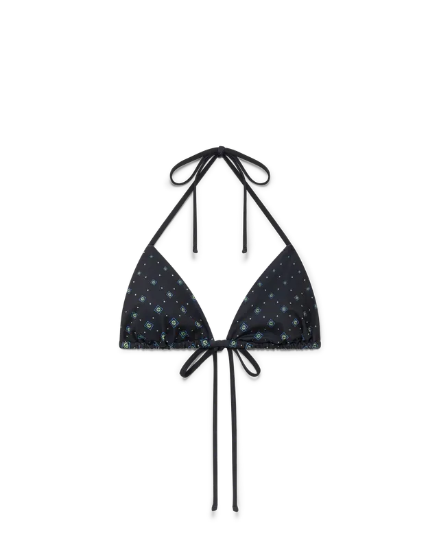 Casablanca Degrade Monogram top bikini nero monogramma