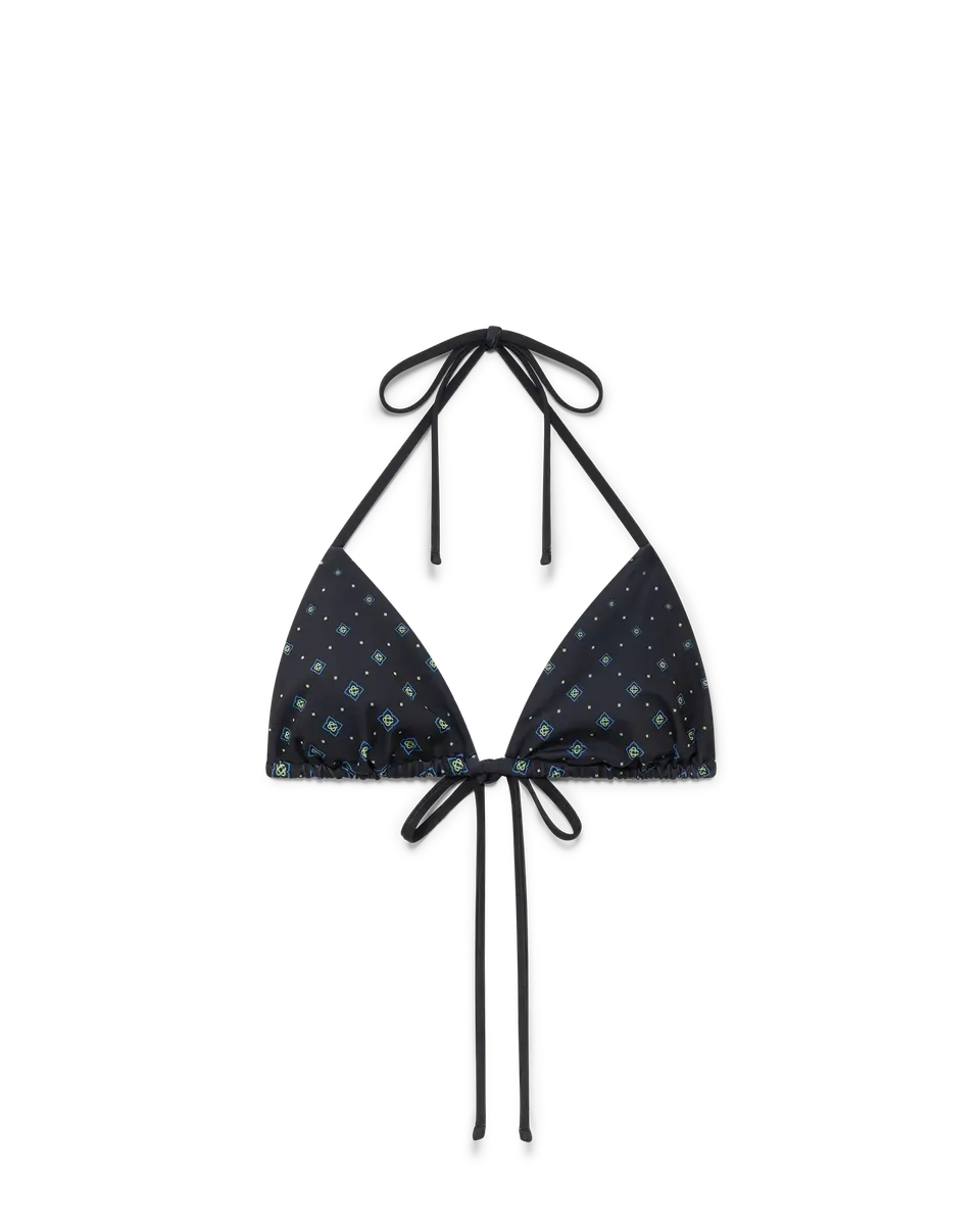 Casablanca Degrade Monogram top bikini nero monogramma