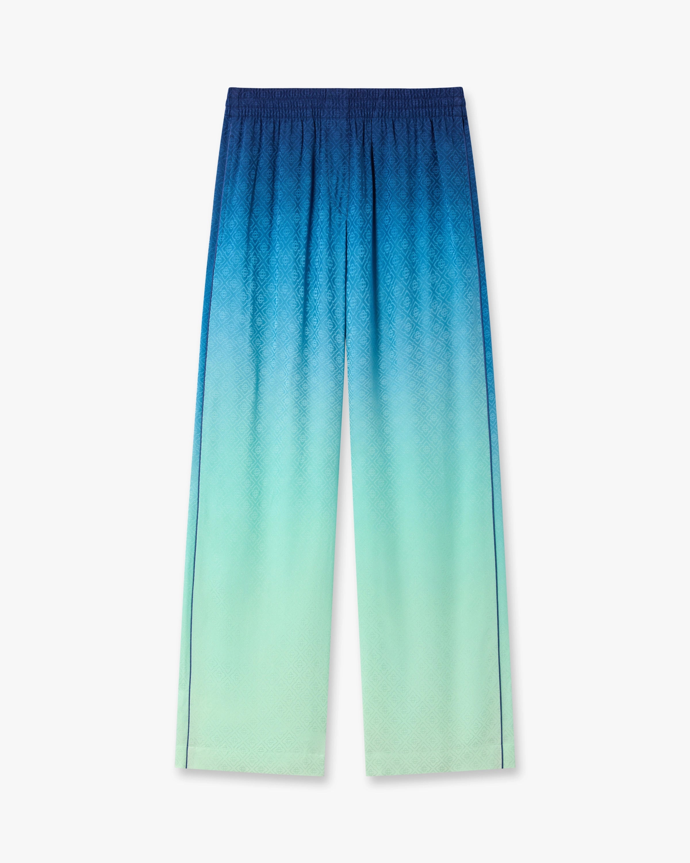 Casablanca Gradient Monogram pantaloni jacquard blu verde