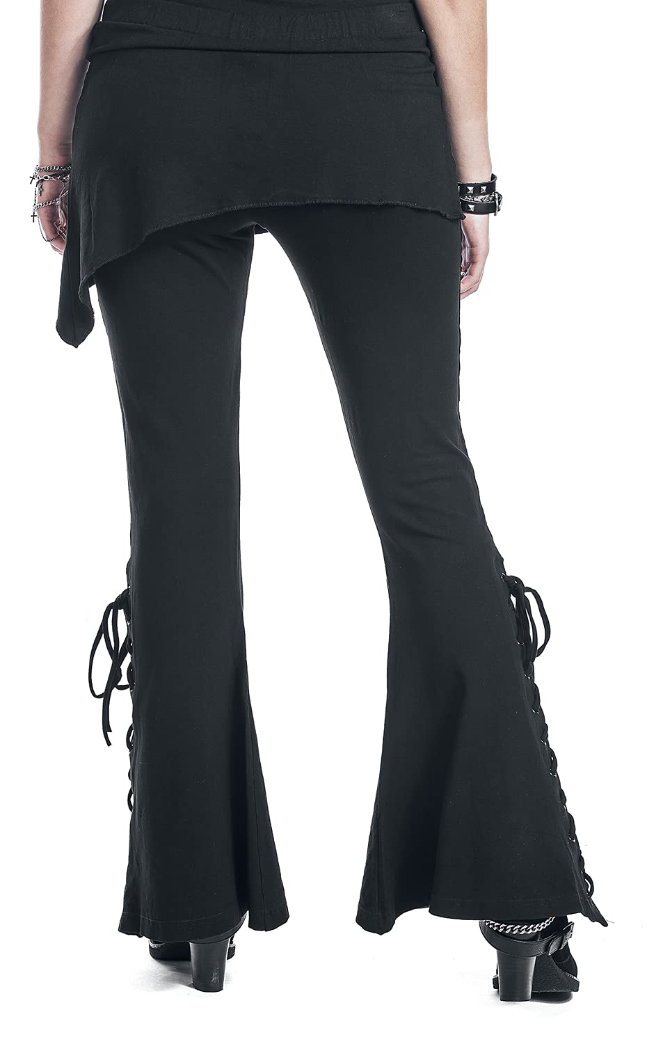 Gothicana by EMP Leggings Neri Bootcut Gonna Pantaloni M Gotici
