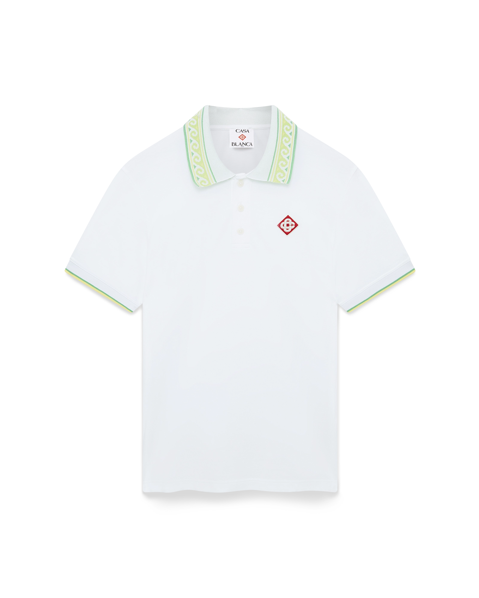 Casablanca Diamond polo uomo bianco cotone piqué