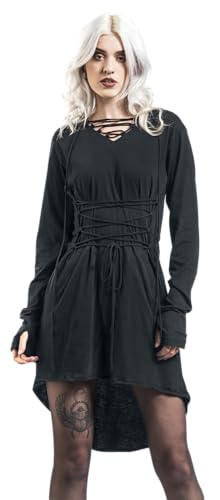 Gothicana by EMP Abito Felpa Nero con Cappuccio M Gothic