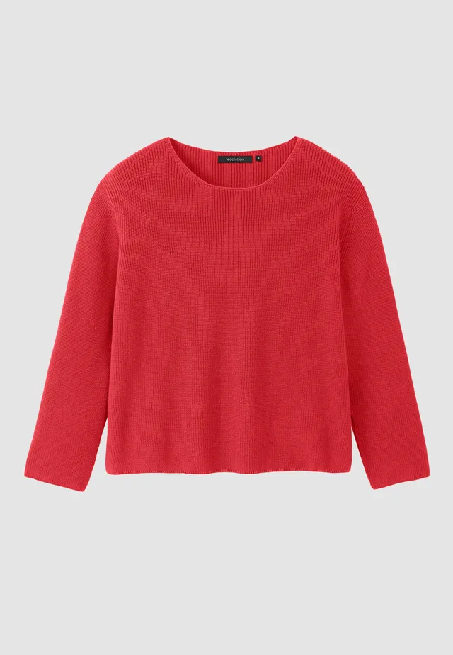 Recolution Viola pullover donna rosso cotone bio