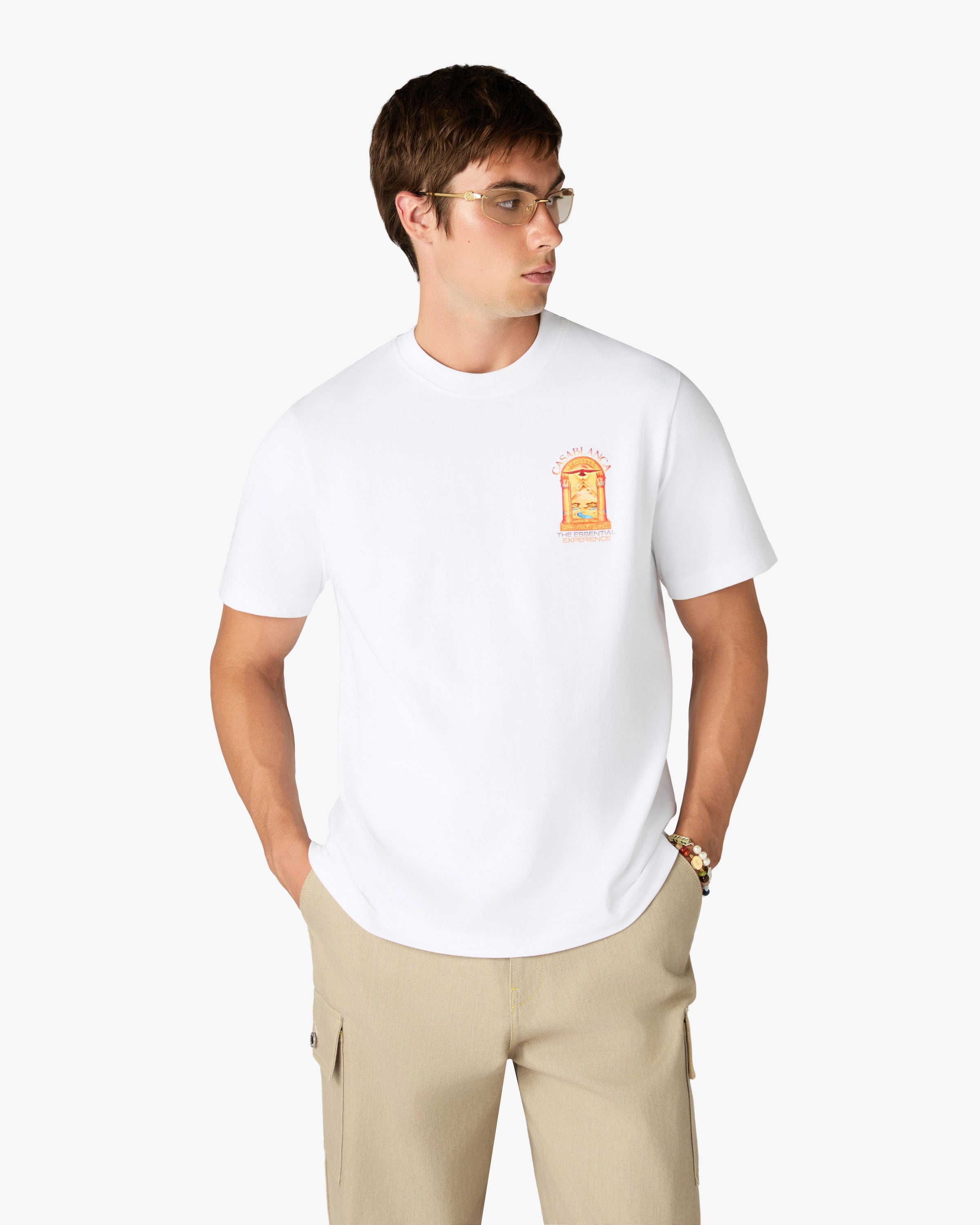 Casablanca Hermons Mirage L'Arche t-shirt bianca stampa