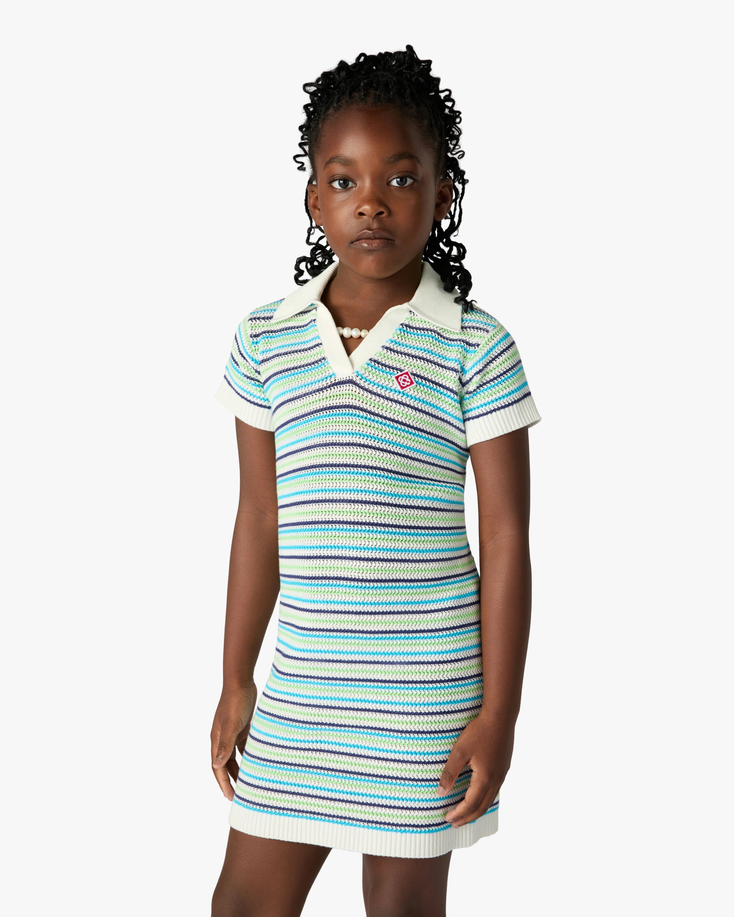 Casablanca Stripe vestito bambina multicolore cotone
