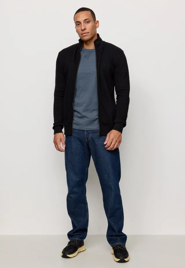 Recolution Camphor felpa uomo black con zip cotone bio