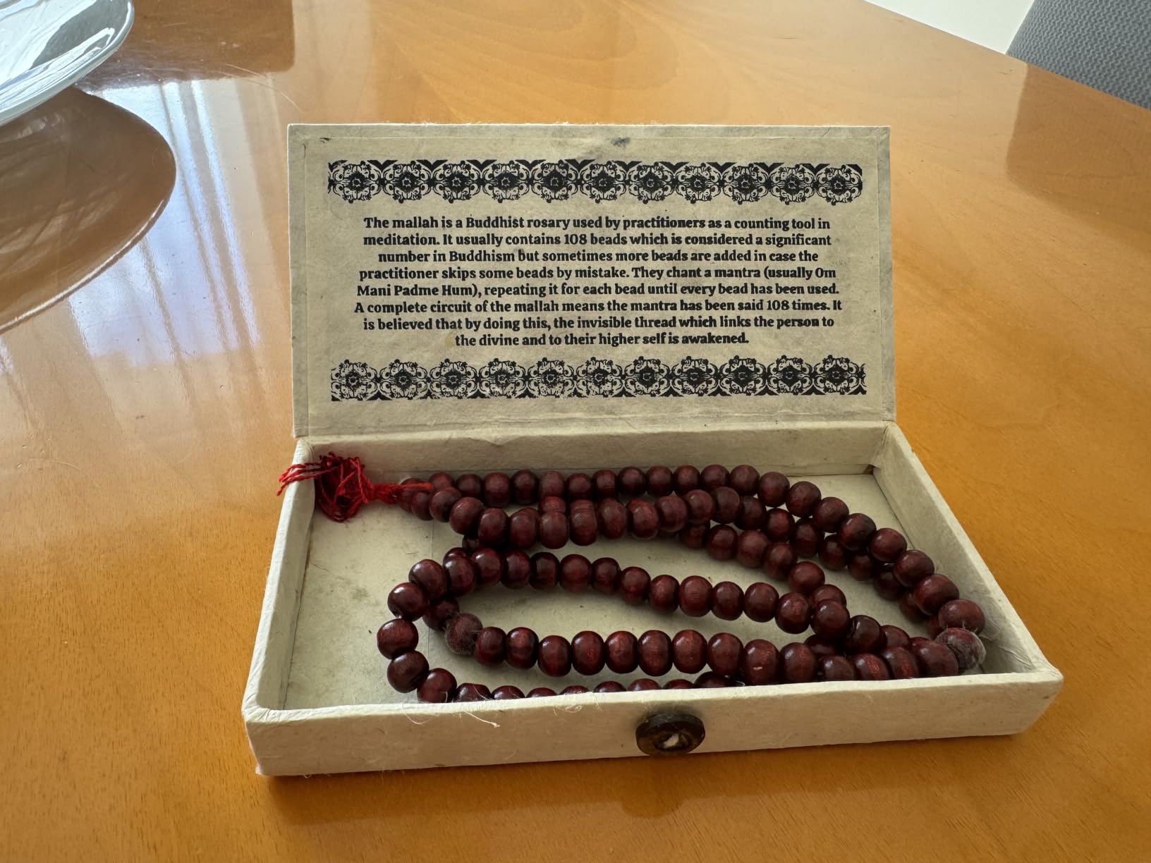 Siesta Mallah Mala collana 108 grani legno
