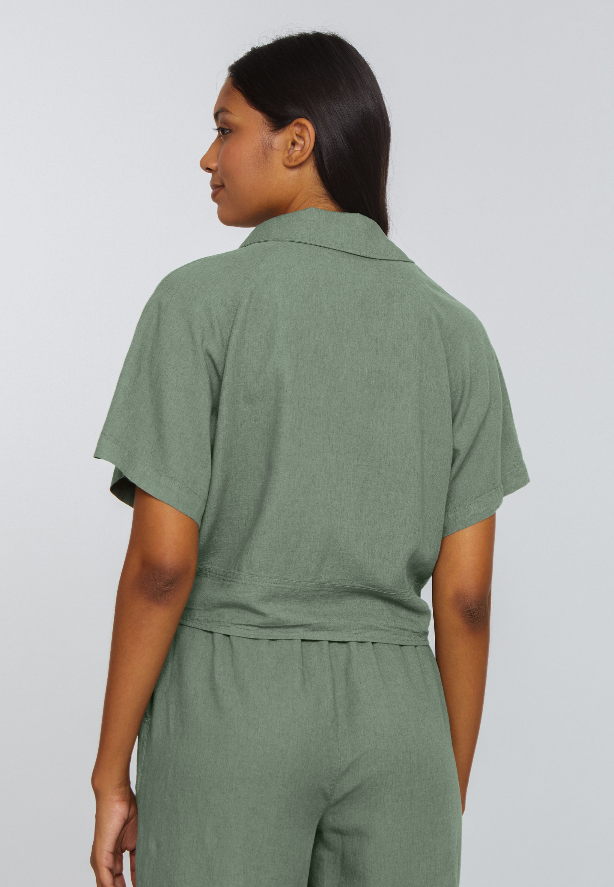 Recolution Ocra blusa in lino color kaki