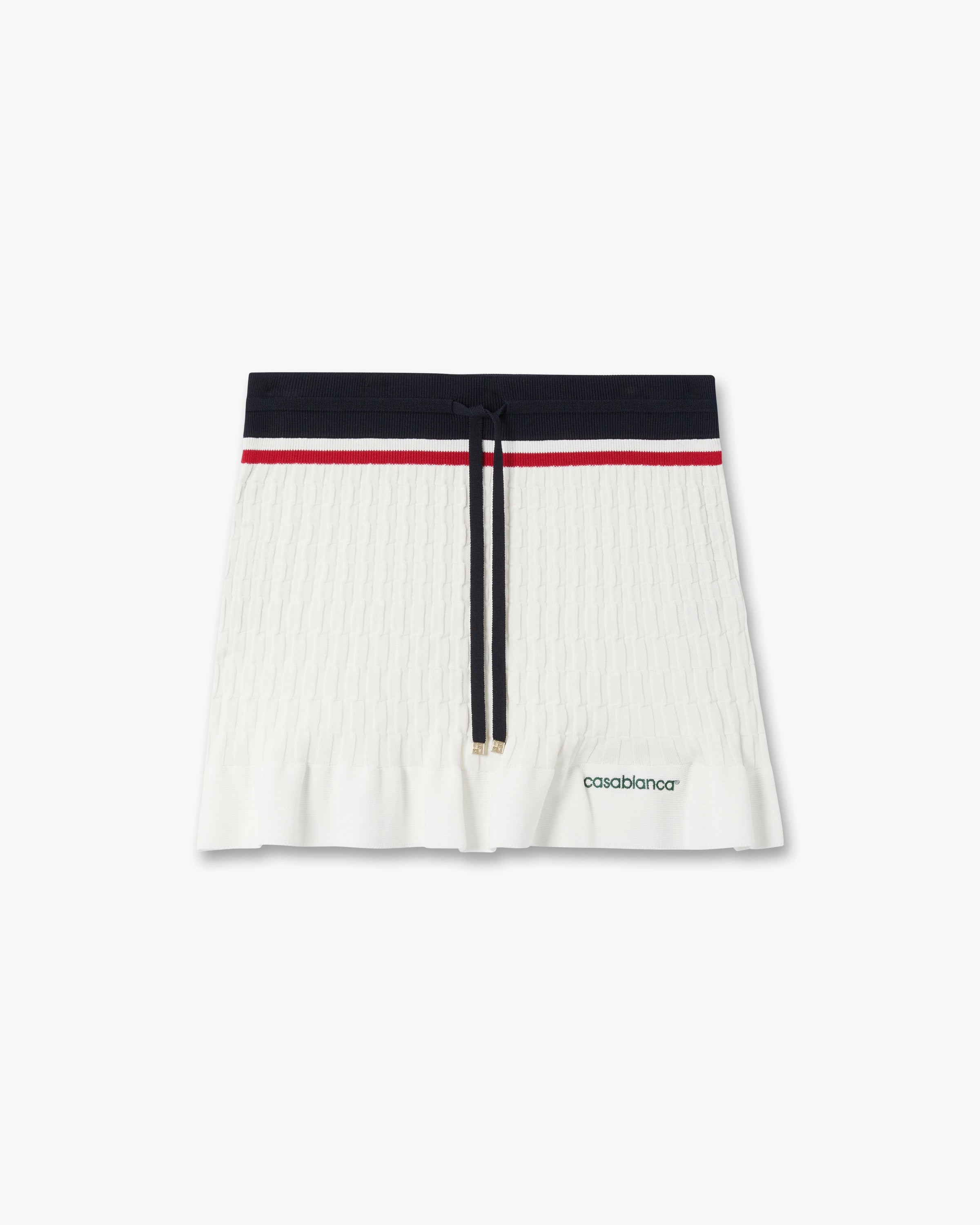 Casablanca Tennis minigonna crema navy maglia