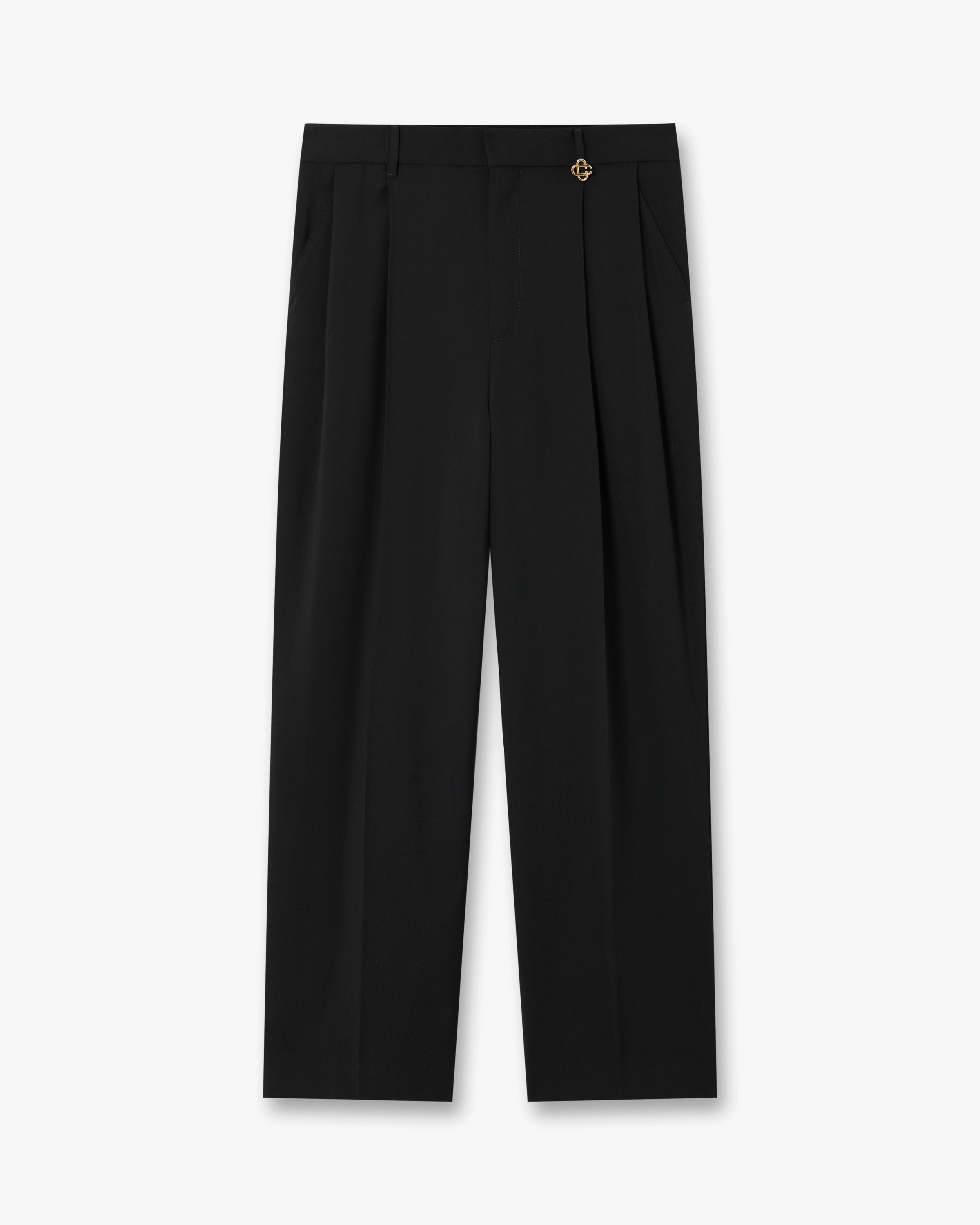 Casablanca Carbon Pantaloni Uomo Lana Pieghe Slim