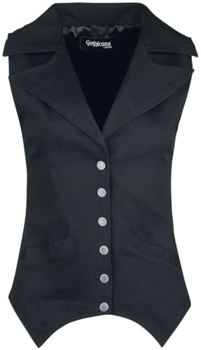 Gothicana by EMP gilet nero donna collo revers L
