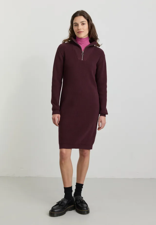 Recolution Stellera abito in maglia prugna cotone bio