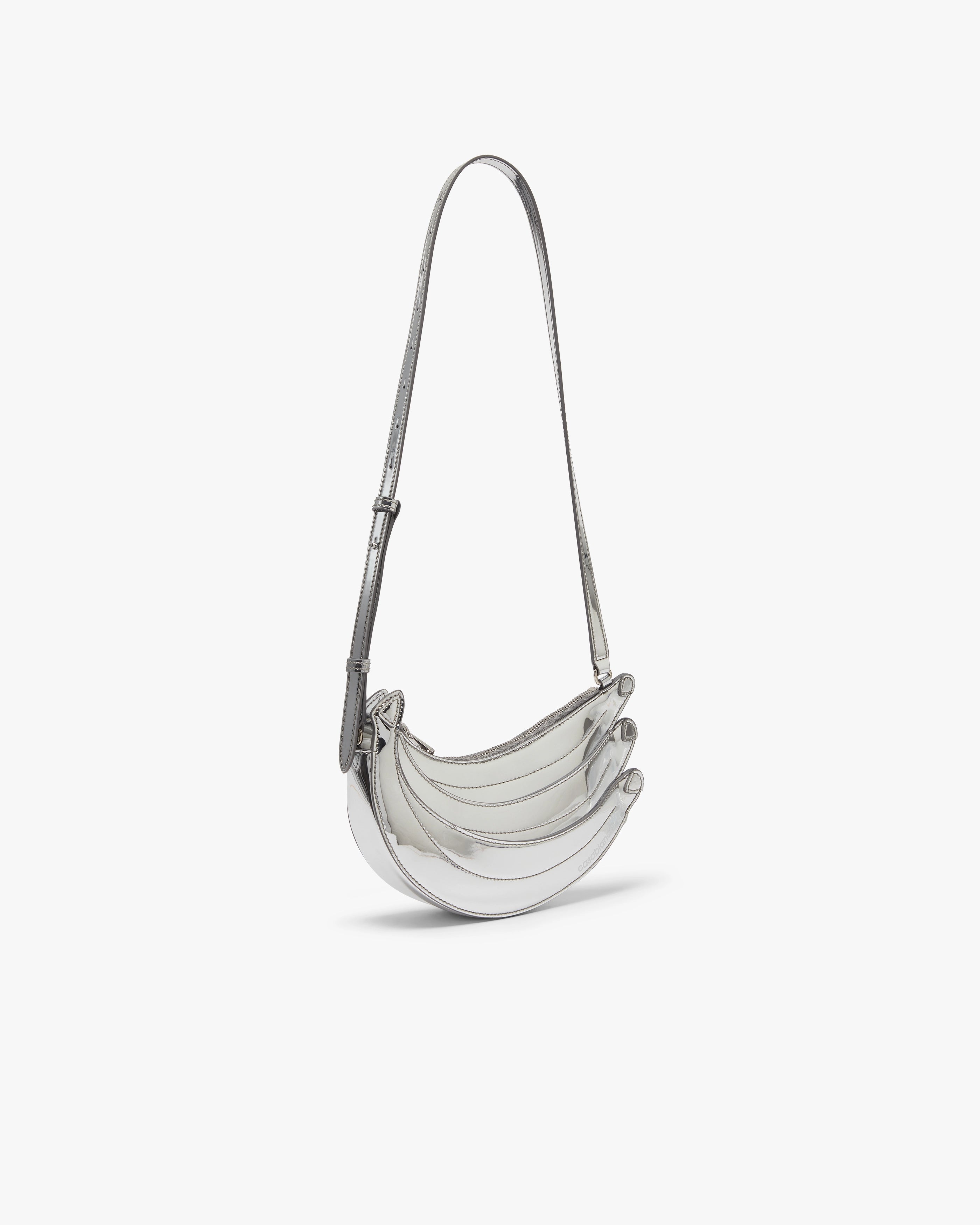 Casablanca Banana borsa pelle argento tracolla regolabile