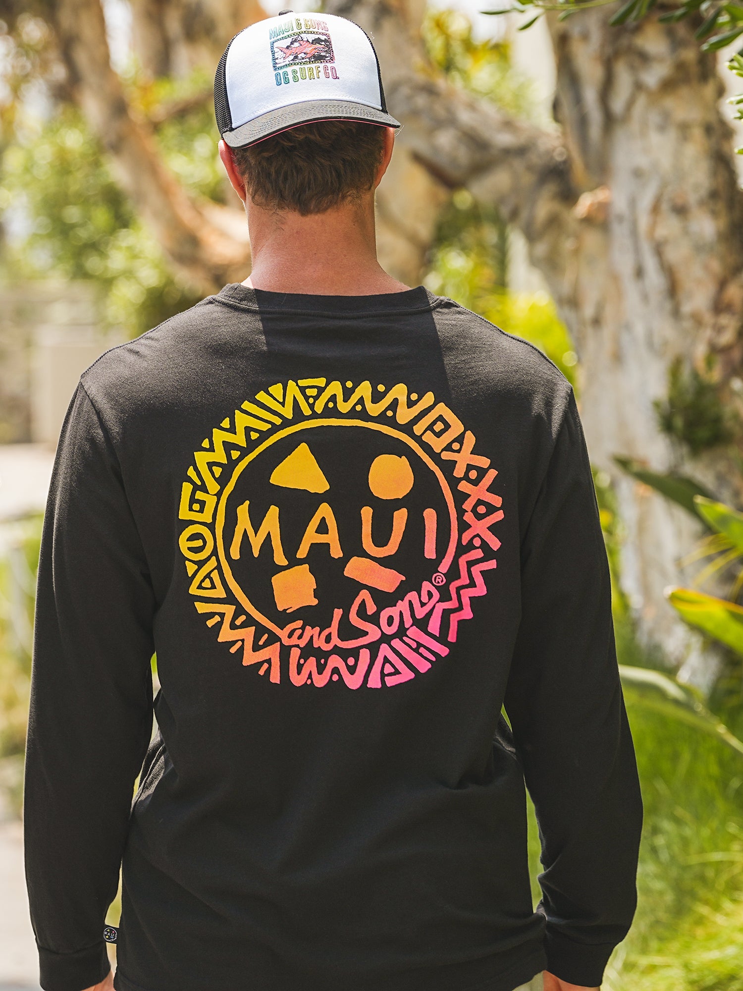 Maui and Sons Island Cookie Long Sleeve maglia nera cotone