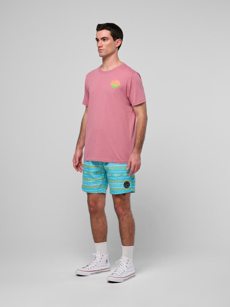 Maui and Sons Aloha Shark t-shirt tramonto neon
