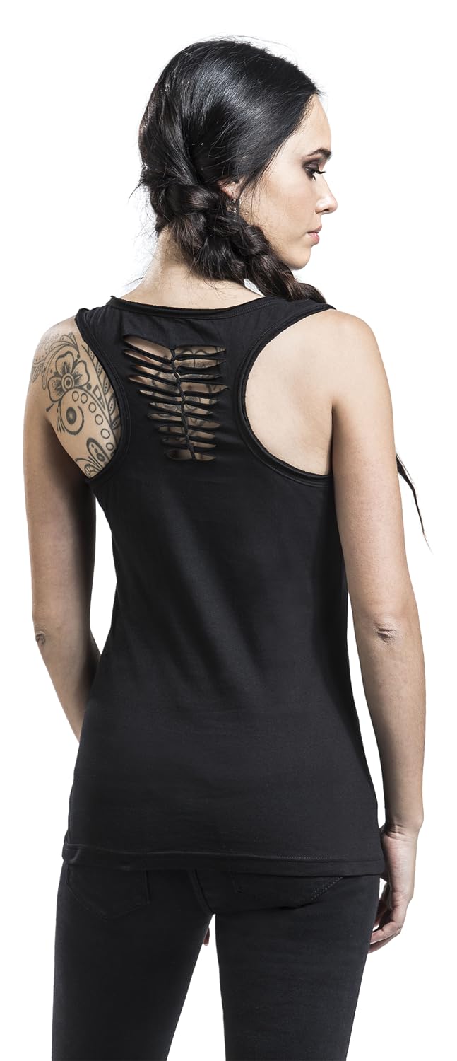 Gothicana by EMP top nero stampa ritagli XXL