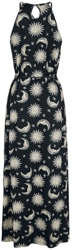 Gothicana by EMP maxi abito donna nero sole luna stelle