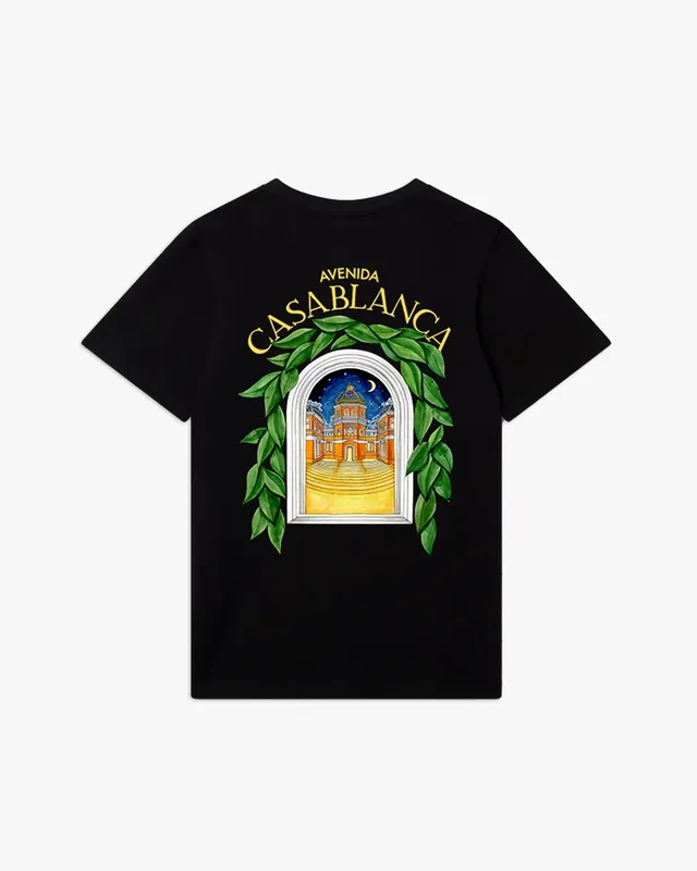 Casablanca Avenida T-shirt nera cotone