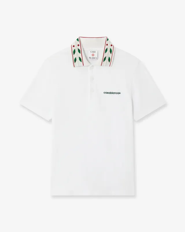 Casablanca Laurel Pique polo bianco cotone