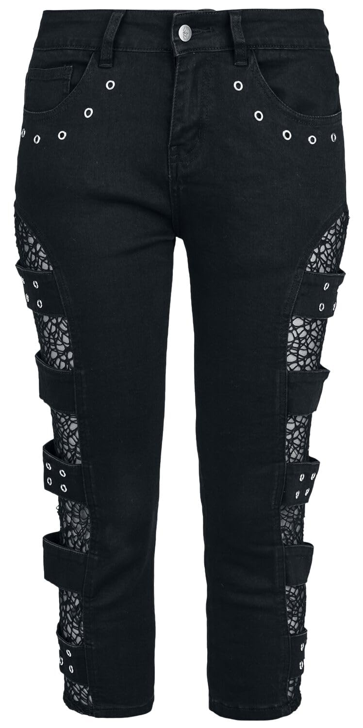 Gothicana by EMP pantaloncini 3/4 denim neri rete 30