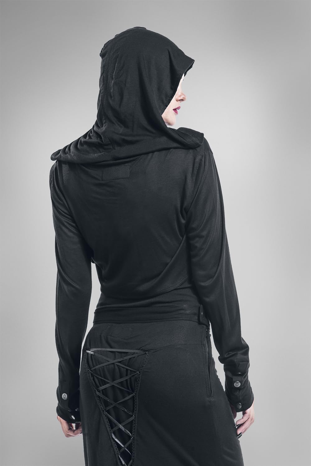 Gothicana by EMP bolero nero con cappuccio donna