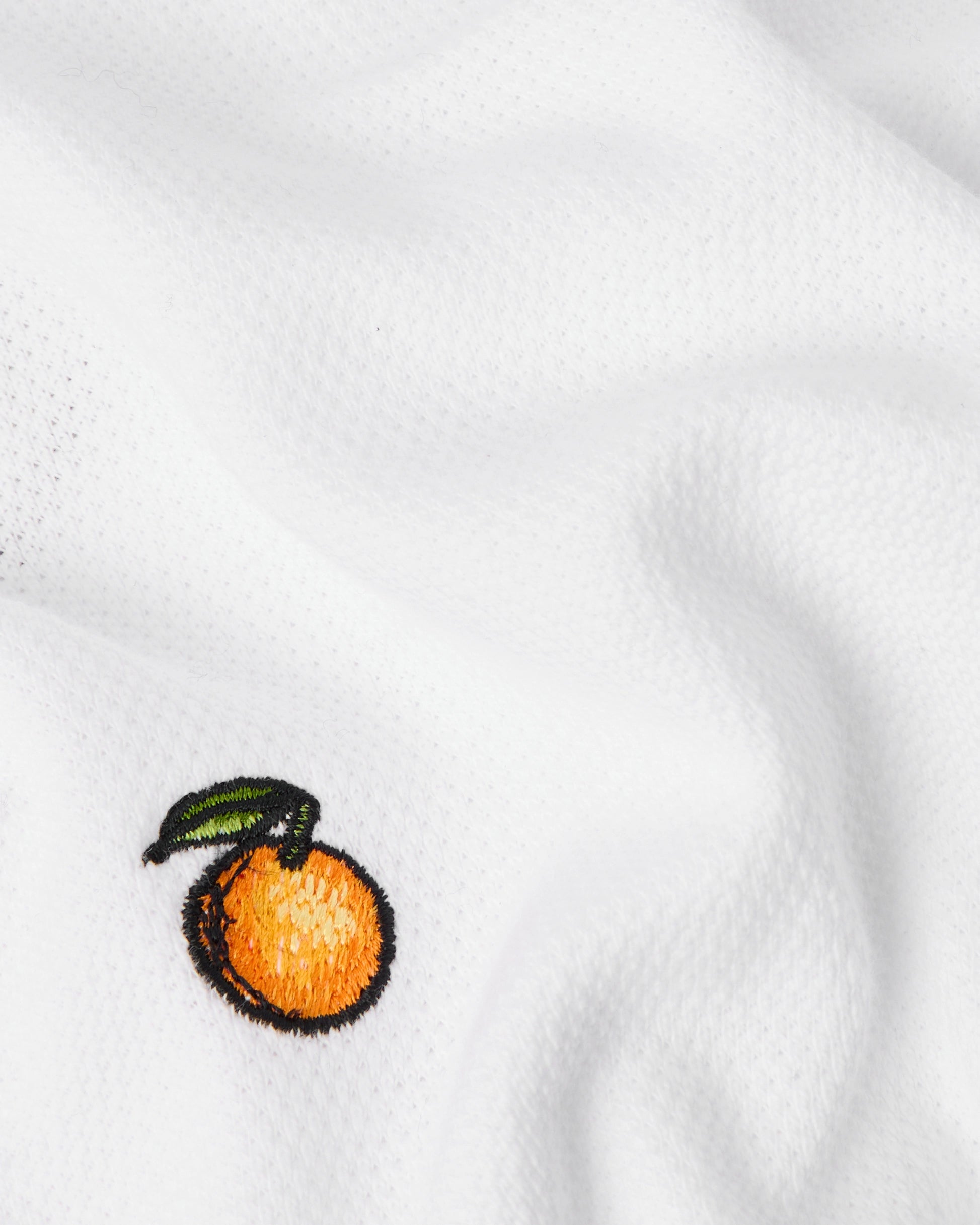 Casablanca White Icon Quarter Zip Polo Manica Corta Bianca Ricamata