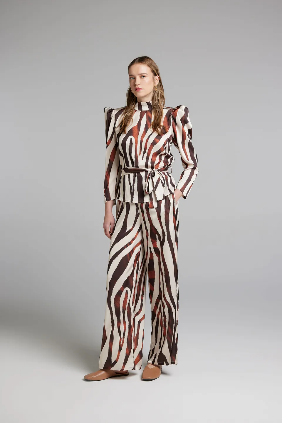 Sarah Chole 19318 camicia blusa in raso lucido