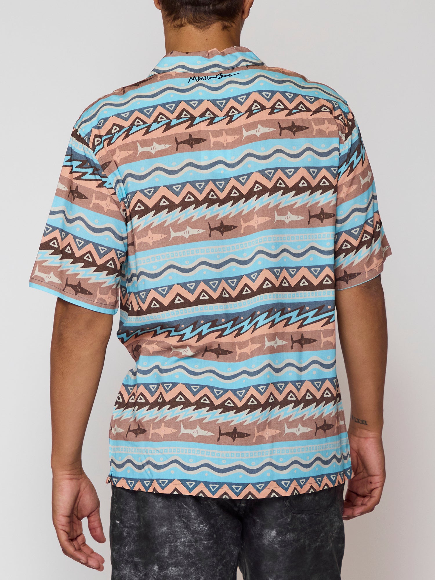 Maui and Sons Stoker camicia manica corta beige rayon