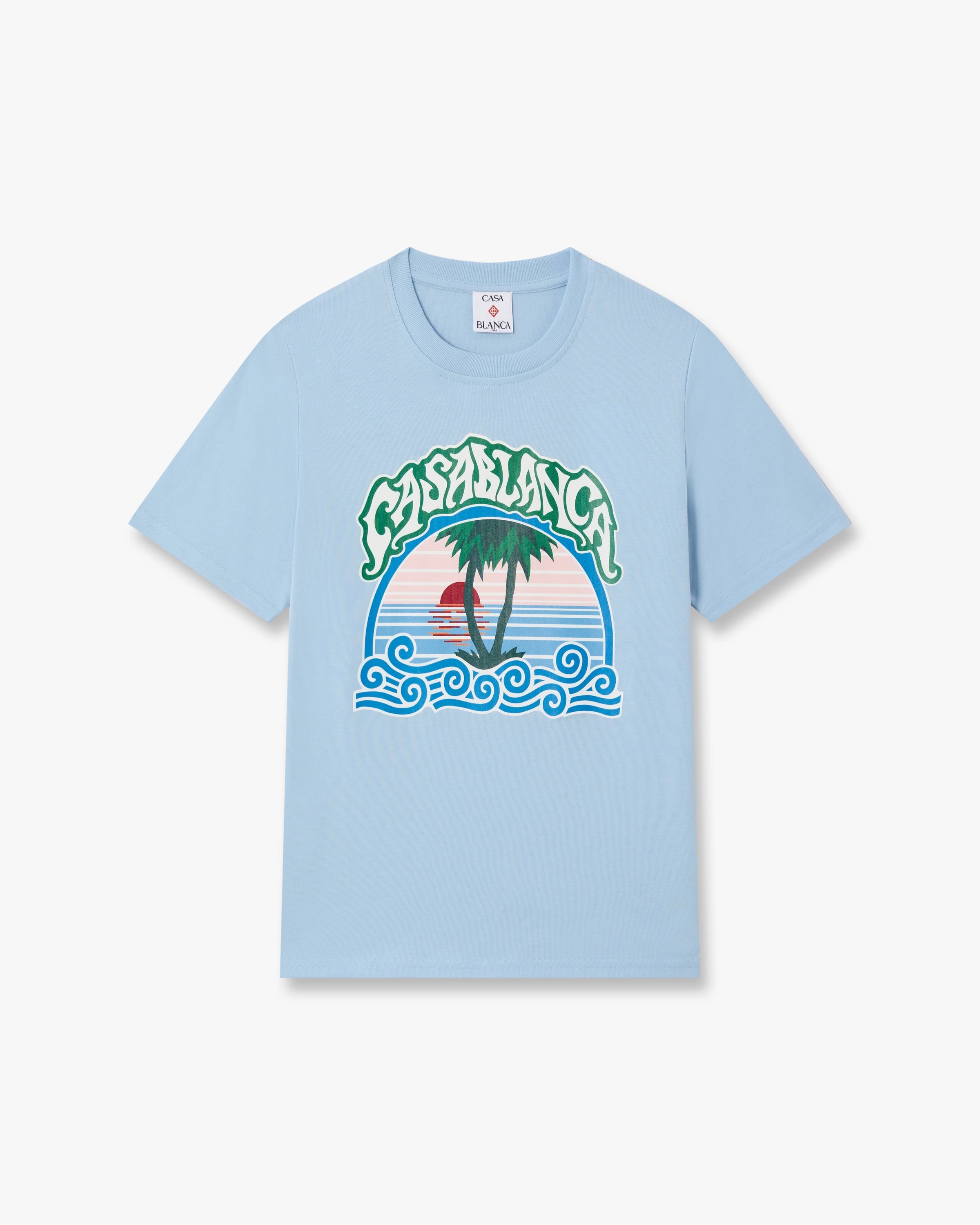Casablanca Palm Tree maglietta bambino blu cotone bio