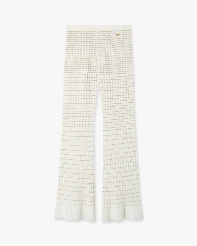 Casablanca Pleated Mosaic pantaloni bianchi plisse S