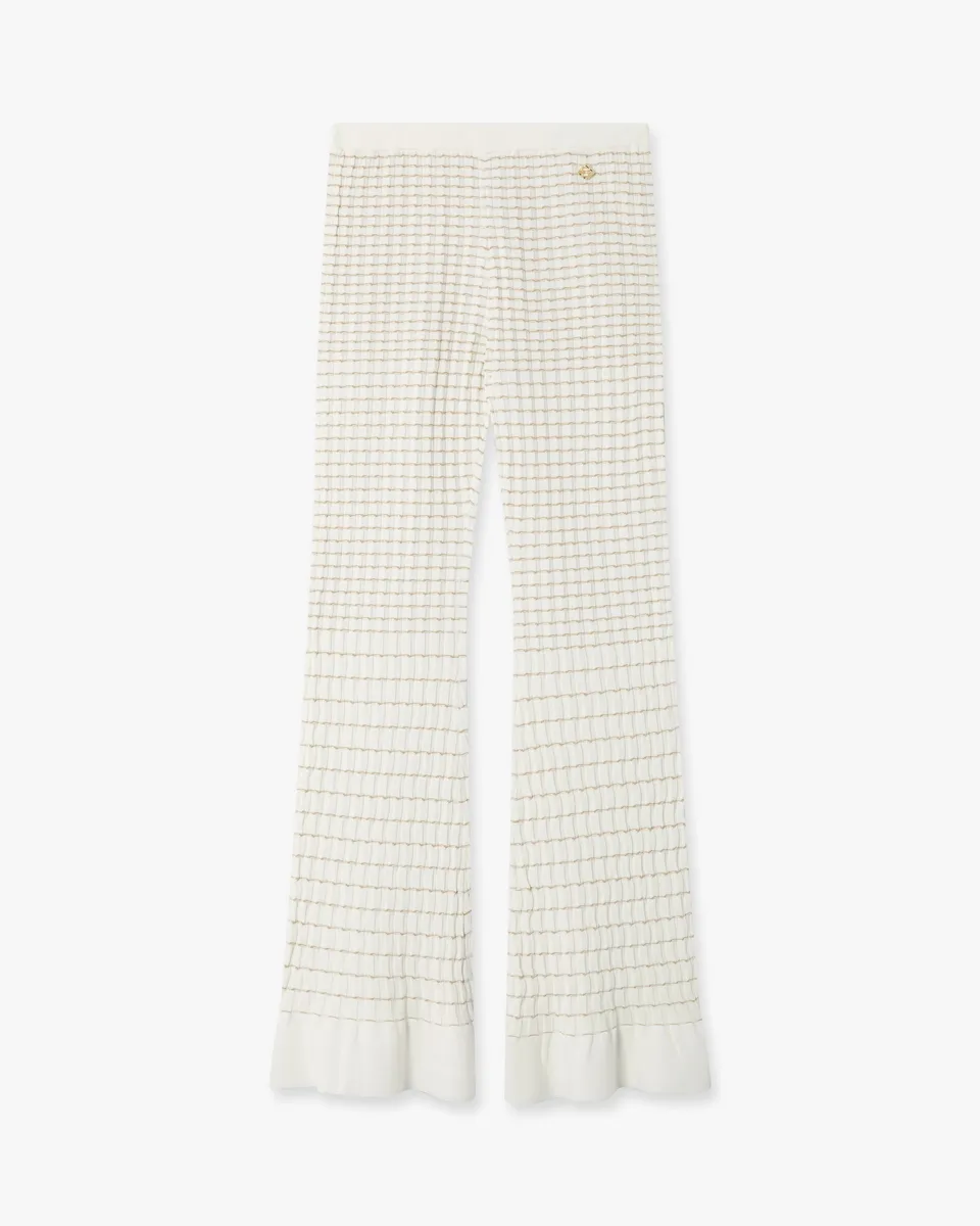Casablanca Pleated Mosaic pantaloni bianchi plisse S