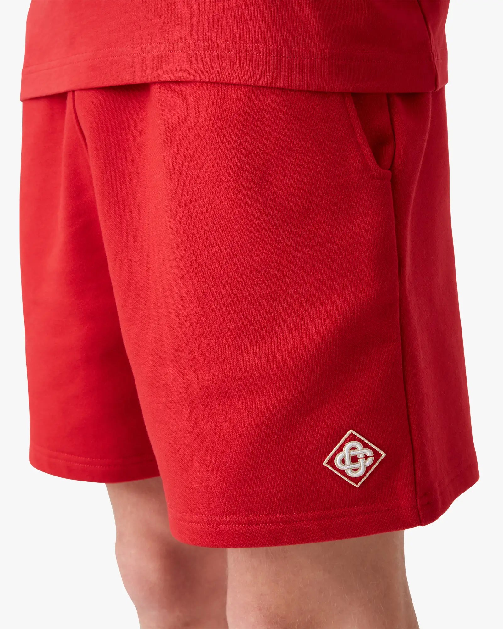 Casablanca Diamond Logo pantaloncini rossi cotone uomo