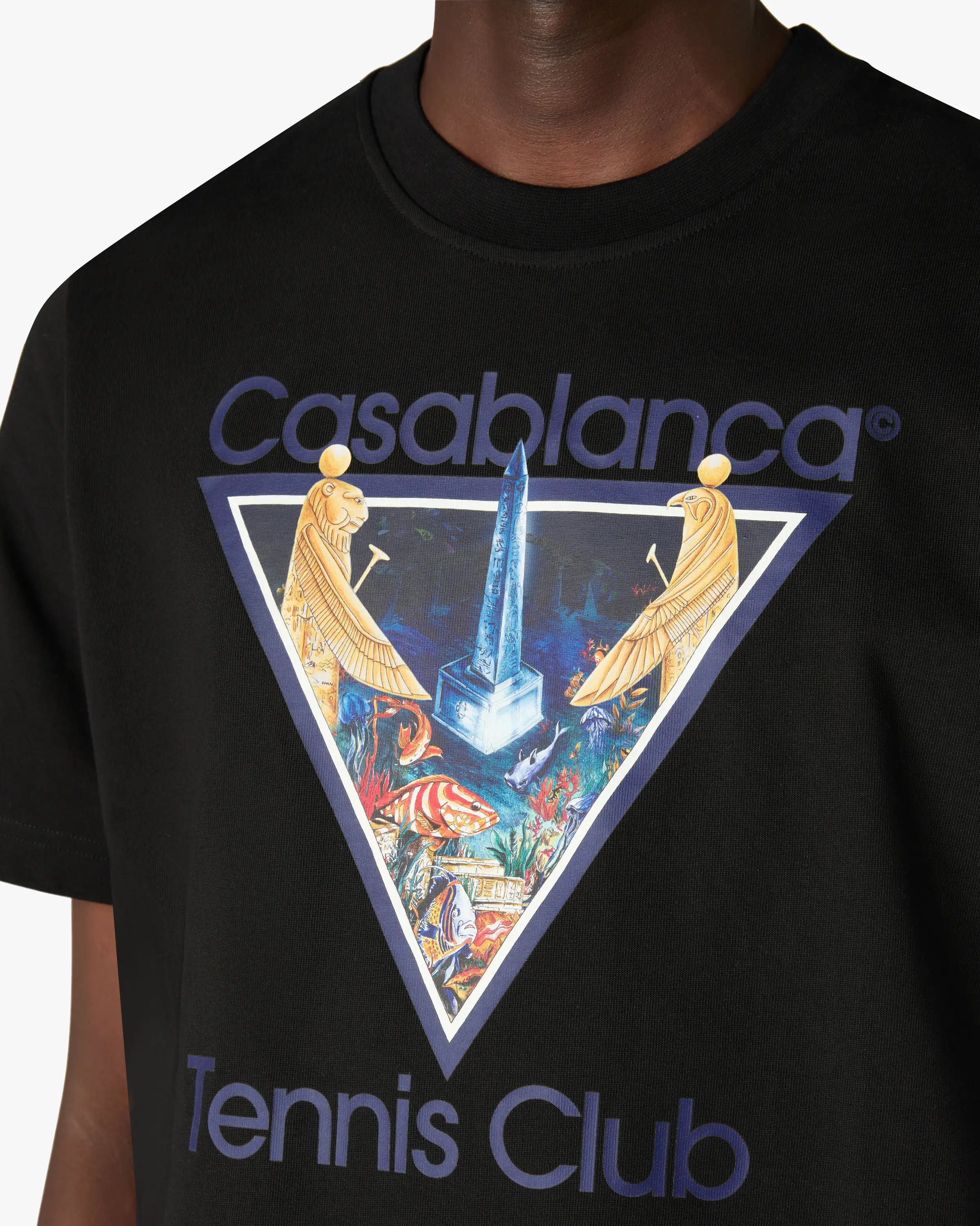 Casablanca Monde Perdu t-shirt nera cotone organico
