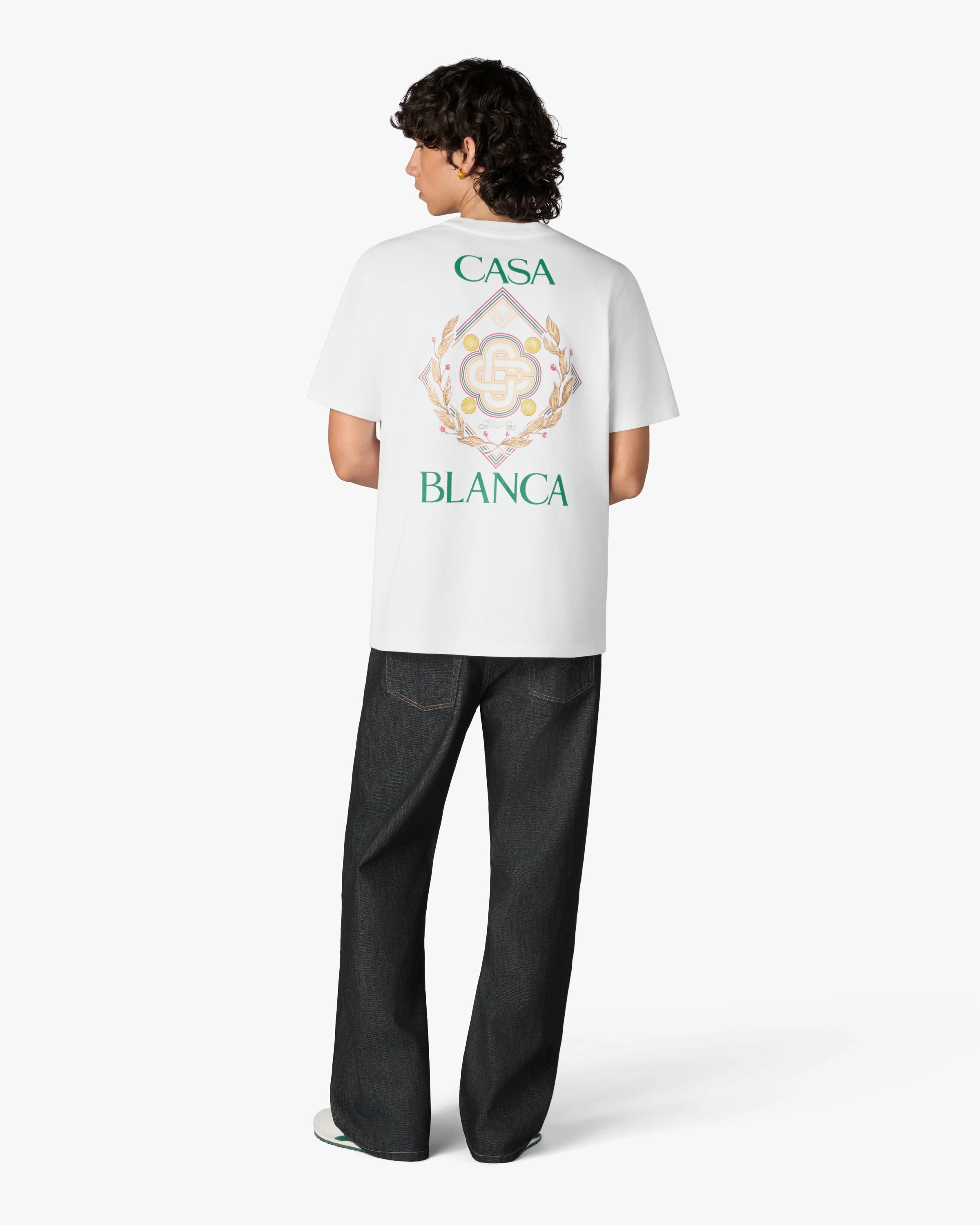 Casablanca Championship T-shirt bianca cotone