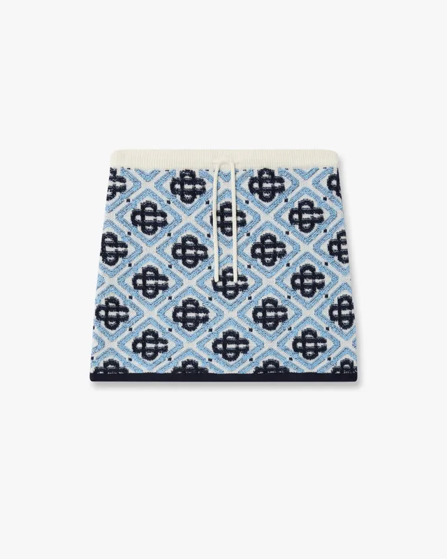 Casablanca gonna blu monogram bambina lana