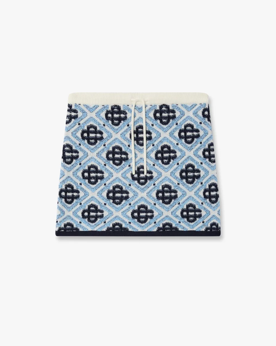 Casablanca gonna blu monogram bambina lana
