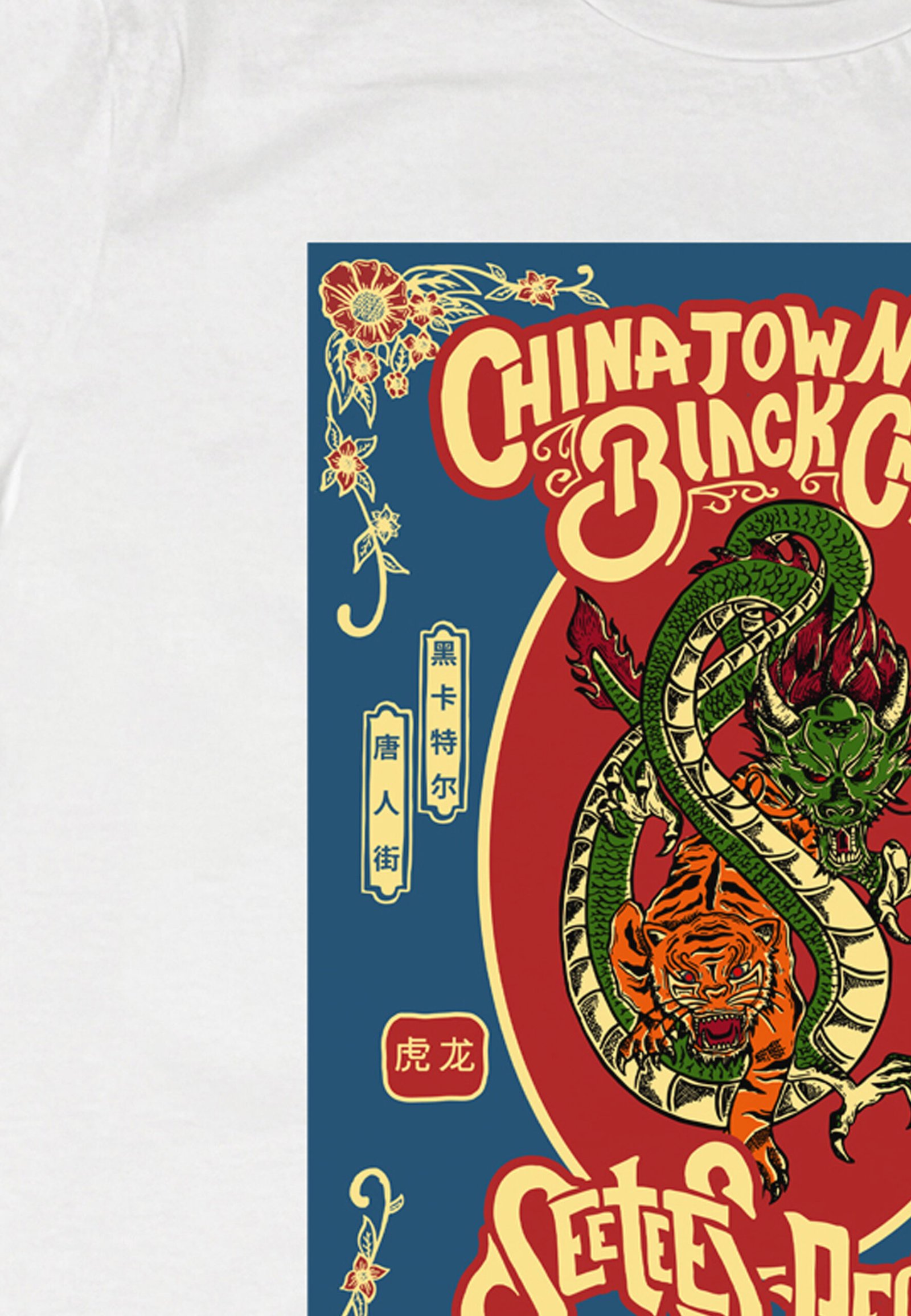 Seetees Chinatown Blu Dragon and Tiger maglietta comoda