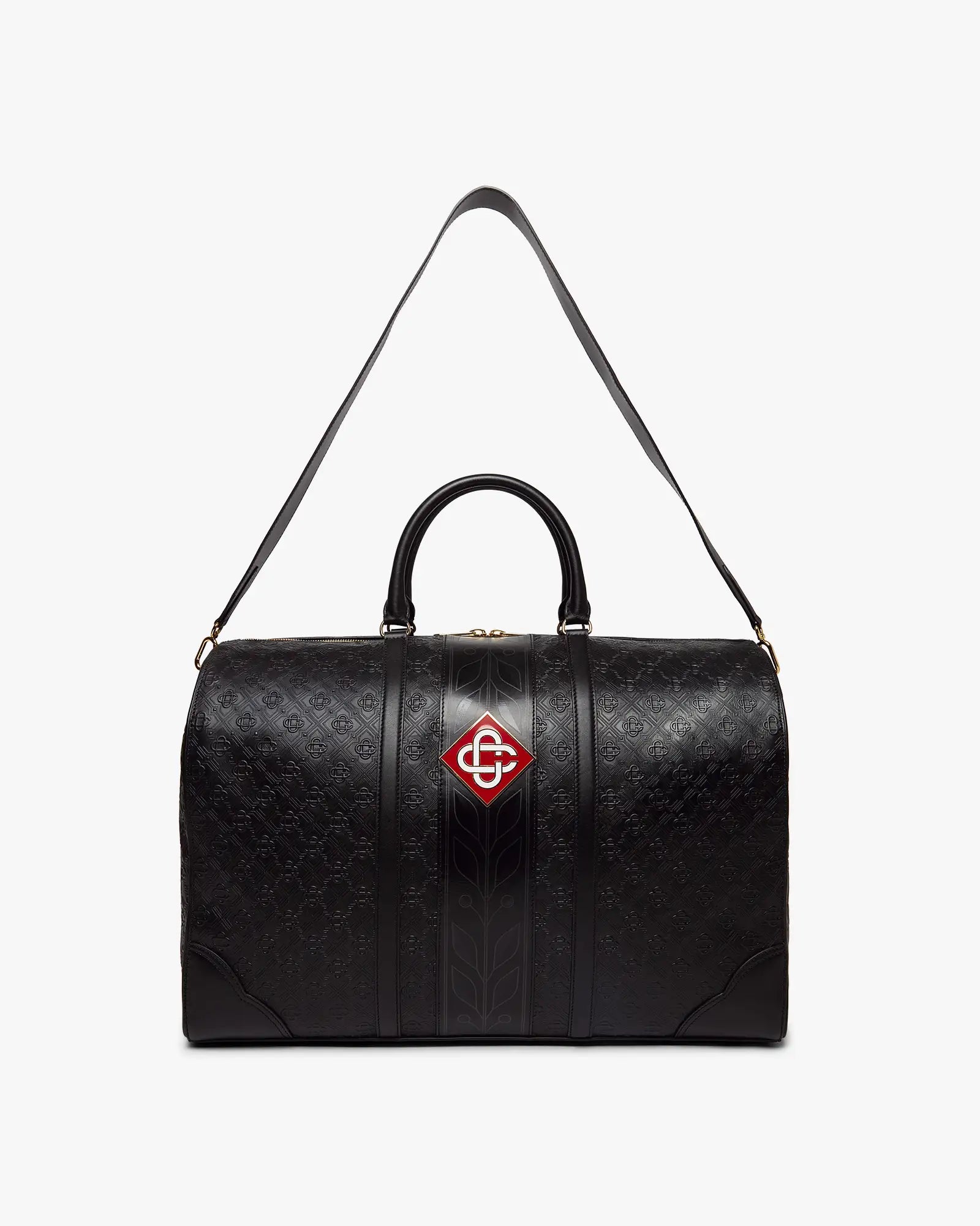 Casablanca Monogram Borsa Weekender Nera Pelle