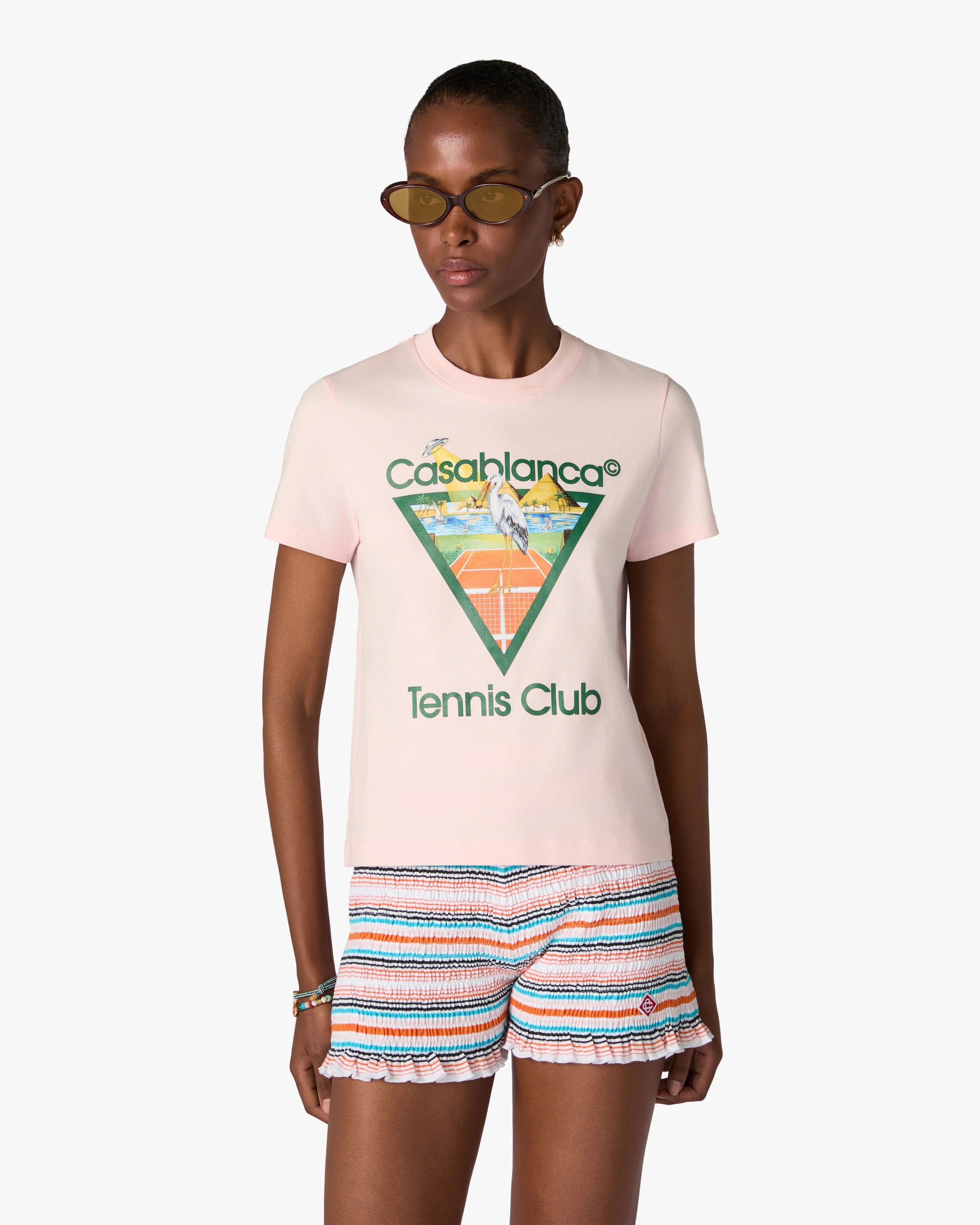 Casablanca Tennis Club t-shirt rosa cotone